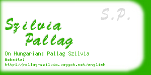 szilvia pallag business card